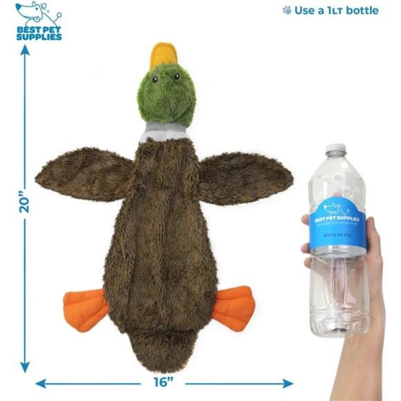 2-in-1 Squeaky Dog Toys with Soft Fabric - Holds a Plastic Bottle - Large - Picture 6 of 6